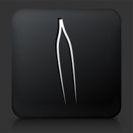 Black Square Button with Tweezers Icon N2