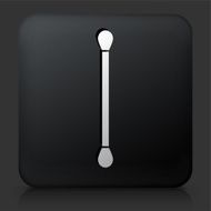 Black Square Button with Cotton Swab Icon
