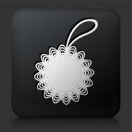 Black Square Button with Bath Sponge Icon
