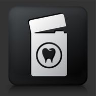 Black Square Button with Dental Floss Icon