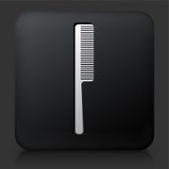 Black Square Button with Comb Icon N3