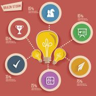 Ideas Light bulb concept info graphic design red version