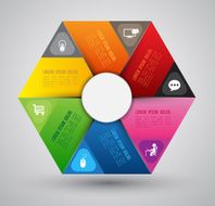 Hexagons with icons template