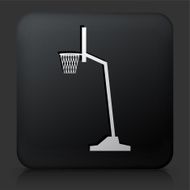 Black Square Button with Basketball Hoop N2