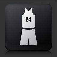 Black Square Button with Basketball Uniform