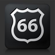 Black Square Button with Route 66