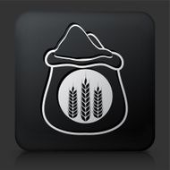 Black Square Button with Wheat Bag Icon