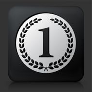 Black Square Button with 1st Place Medal