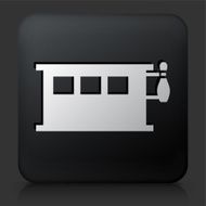 Black Square Button with Bowling Alley Icon