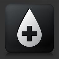 Black Square Button with Blood Donation Icon N3