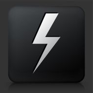 Black Square Button with Lightning Bolt Icon