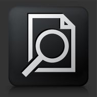 Black Square Button with Document Search Icon