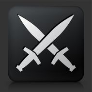 Black Square Button with Blacksmith Swords Icon