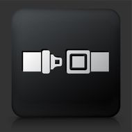 Black Square Button with Buckle Up Icon