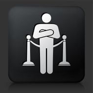 Black Square Button with Nightclub Security
