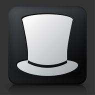 Black Square Button with Top Hat Icon