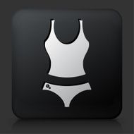 Black Square Button with Female Clothes Icon N2