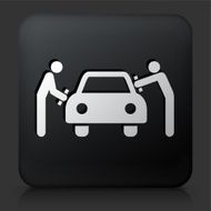 Black Square Button with Car Wash Icon N4