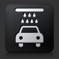 Black Square Button with Car Wash Icon N6