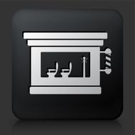 Black Square Button with Hair Salon