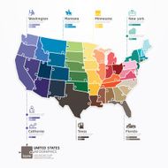 United states Map Infographic Template jigsaw concept banner N2