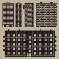 Buildings set with block houses N2