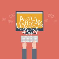 blogging and writing for website email Vector illustration flat design