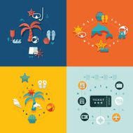 Set of summer tourism icons N510