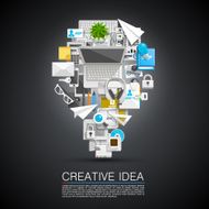 Creative idea of flat collage icons N2