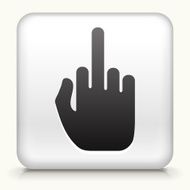 White Square Button with Middle Finger Icon