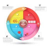 Circle arrows template with icons N2