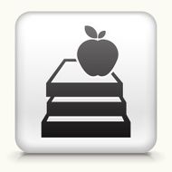White Square Button with Apple &amp; Books Icon