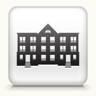 White Square Button with Building Icon N2