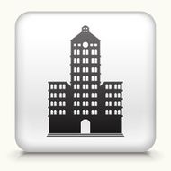 Graphic design button white square with building icon