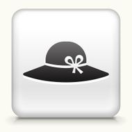 White Square Button with Sun Hat Icon N2