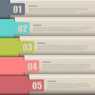Vector paper numbered and leather banners