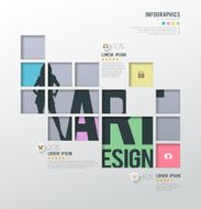 Modern infographics squares template for business