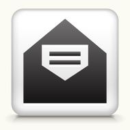 White Square Button with Open Letter Icon