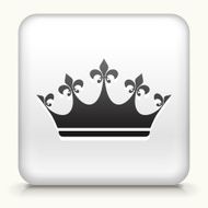 White Square Button with Crown Icon N2