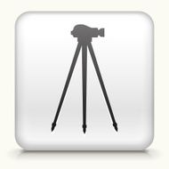 White Square Button with Land Surveying Equipment Icon