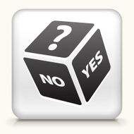 White Square Button with Playing Dice Icon