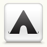 White Square Button with Hut Icon