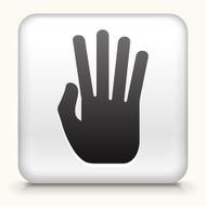 White Square Button with Four Fingers Icon