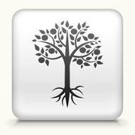 White Square Button with Tree Icon N3