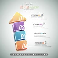 Four Part 3D Flat Arrow Infographic