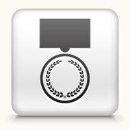 White Square Button with Medal Icon