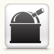 white square button with observatory vector art