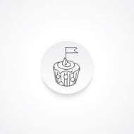 Modern Flat Round icon With Shadow And Cupcake N2