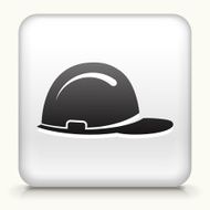 Construction helmet icon on white button background