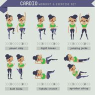 Cardio workout and exercise set